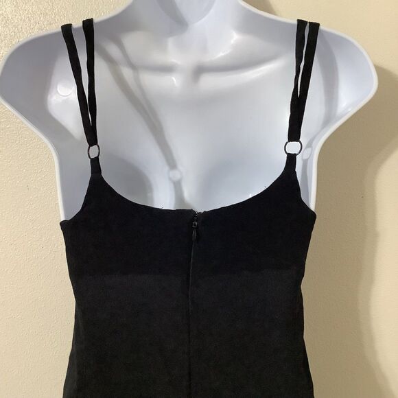 Reformation Black Slinky Dainty Gauzy Stappy Grunge Square Neck Slip Dress Med - Picture 8 of 11